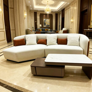 Designer Curved Fabric Sofa
